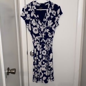 Liz Claiborne Polyester Dress with Belt and Attached Loops